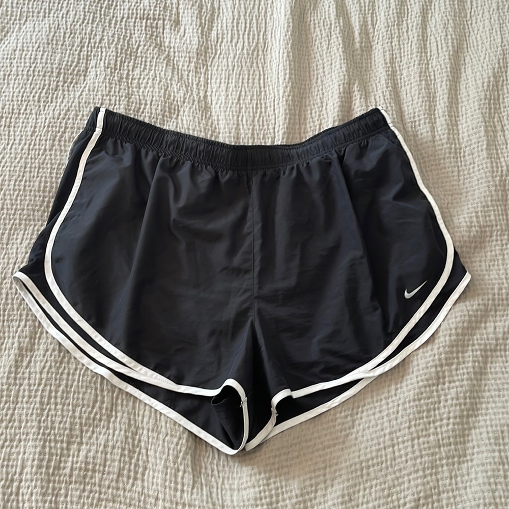 Nike Tempo plus size shorts. Lined! Black with white trim.